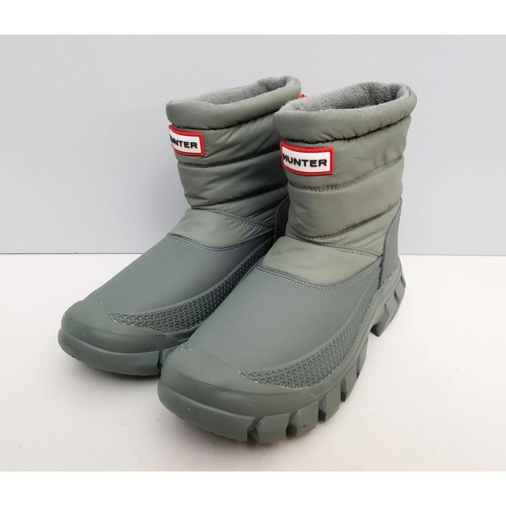 Hunter Intrepid Short Snow Boots Green Womens